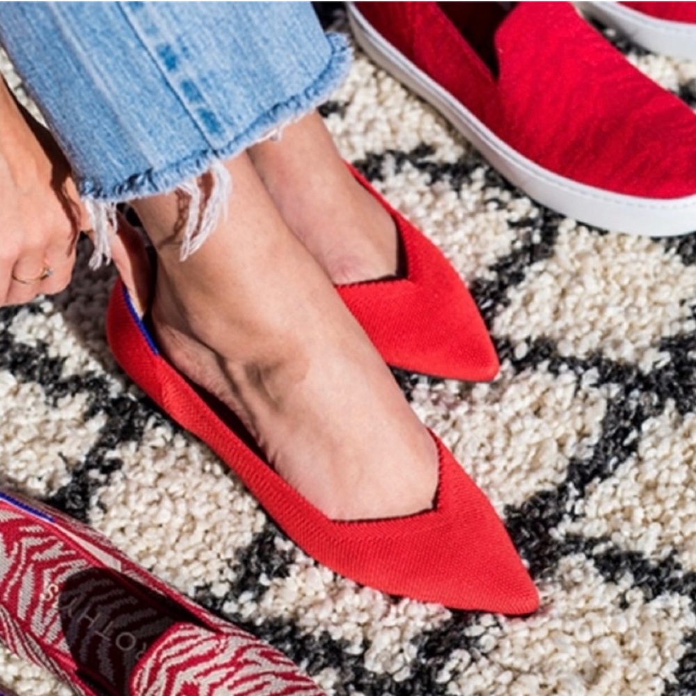 Rothy’s The Point Bright Red Flats